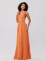 A-Line/Princess Jersey Ruched V-neck Sleeveless Floor-Length Bridesmaid Dresses