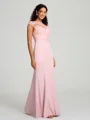 Trumpet/Mermaid High Neck Floor-Length Sleeveless Stretch Crepe Bridesmaid Dress