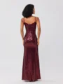 Sheath/Column Sequins Ruched Spaghetti Straps Sleeveless Floor-Length Bridesmaid Dresses