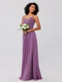 A-Line/Princess Chiffon Ruched V-neck Sleeveless Floor-Length Bridesmaid Dresses