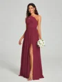 A-Line/Princess One-Shoulder Floor-Length Sleeveless Jersey Bridesmaid Dress