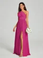 A-Line/Princess One-Shoulder Floor-Length Sleeveless Jersey Bridesmaid Dress