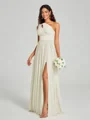 A-Line/Princess One-Shoulder Floor-Length Sleeveless Jersey Bridesmaid Dress