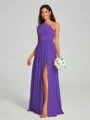 A-Line/Princess One-Shoulder Floor-Length Sleeveless Jersey Bridesmaid Dress