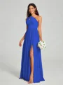 A-Line/Princess One-Shoulder Floor-Length Sleeveless Jersey Bridesmaid Dress