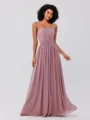 A-Line/Princess Chiffon Ruffles Strapless Sleeveless Floor-Length Bridesmaid Dresses