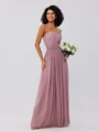A-Line/Princess Chiffon Ruffles Strapless Sleeveless Floor-Length Bridesmaid Dresses
