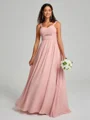 A-Line/Princess Straps Floor-Lengt Sleeveless Chiffon Bridesmaid Dress