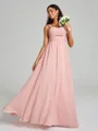 A-Line/Princess Straps Floor-Lengt Sleeveless Chiffon Bridesmaid Dress