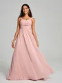 A-Line/Princess Straps Floor-Lengt Sleeveless Chiffon Bridesmaid Dress