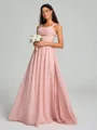 A-Line/Princess Straps Floor-Lengt Sleeveless Chiffon Bridesmaid Dress