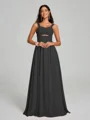 A-Line/Princess Straps Floor-Lengt Sleeveless Chiffon Bridesmaid Dress