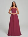 A-Line/Princess Straps Floor-Lengt Sleeveless Chiffon Bridesmaid Dress