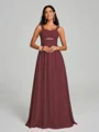A-Line/Princess Straps Floor-Lengt Sleeveless Chiffon Bridesmaid Dress