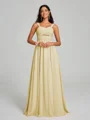 A-Line/Princess Straps Floor-Lengt Sleeveless Chiffon Bridesmaid Dress