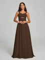 A-Line/Princess Straps Floor-Lengt Sleeveless Chiffon Bridesmaid Dress
