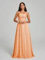 A-Line/Princess Straps Floor-Lengt Sleeveless Chiffon Bridesmaid Dress