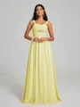 A-Line/Princess Straps Floor-Lengt Sleeveless Chiffon Bridesmaid Dress