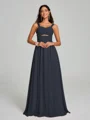 A-Line/Princess Straps Floor-Lengt Sleeveless Chiffon Bridesmaid Dress