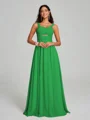A-Line/Princess Straps Floor-Lengt Sleeveless Chiffon Bridesmaid Dress