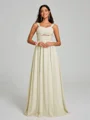 A-Line/Princess Straps Floor-Lengt Sleeveless Chiffon Bridesmaid Dress