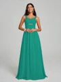 A-Line/Princess Straps Floor-Lengt Sleeveless Chiffon Bridesmaid Dress