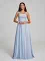 A-Line/Princess Straps Floor-Lengt Sleeveless Chiffon Bridesmaid Dress