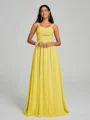 A-Line/Princess Straps Floor-Lengt Sleeveless Chiffon Bridesmaid Dress