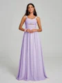 A-Line/Princess Straps Floor-Lengt Sleeveless Chiffon Bridesmaid Dress