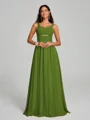 A-Line/Princess Straps Floor-Lengt Sleeveless Chiffon Bridesmaid Dress