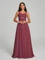 A-Line/Princess Straps Floor-Lengt Sleeveless Chiffon Bridesmaid Dress