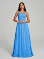 A-Line/Princess Straps Floor-Lengt Sleeveless Chiffon Bridesmaid Dress