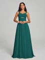 A-Line/Princess Straps Floor-Lengt Sleeveless Chiffon Bridesmaid Dress