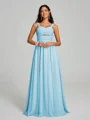 A-Line/Princess Straps Floor-Lengt Sleeveless Chiffon Bridesmaid Dress