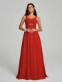 A-Line/Princess Straps Floor-Lengt Sleeveless Chiffon Bridesmaid Dress