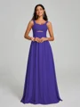 A-Line/Princess Straps Floor-Lengt Sleeveless Chiffon Bridesmaid Dress