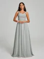 A-Line/Princess Straps Floor-Lengt Sleeveless Chiffon Bridesmaid Dress