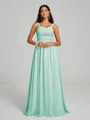 A-Line/Princess Straps Floor-Lengt Sleeveless Chiffon Bridesmaid Dress