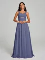 A-Line/Princess Straps Floor-Lengt Sleeveless Chiffon Bridesmaid Dress