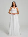 A-Line/Princess Straps Floor-Lengt Sleeveless Chiffon Bridesmaid Dress