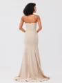 Trumpet/Mermaid Stretch Crepe Ruffles Strapless Sleeveless Sweep/Brush Train Bridesmaid Dresses