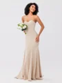 Trumpet/Mermaid Stretch Crepe Ruffles Strapless Sleeveless Sweep/Brush Train Bridesmaid Dresses