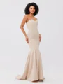 Trumpet/Mermaid Stretch Crepe Ruffles Strapless Sleeveless Sweep/Brush Train Bridesmaid Dresses