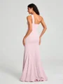 Sheath/Column One-Shoulder Floor-Length Sleeveless Stretch Crepe Bridesmaid Dress