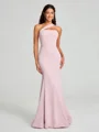 Sheath/Column One-Shoulder Floor-Length Sleeveless Stretch Crepe Bridesmaid Dress
