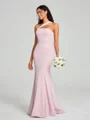 Sheath/Column One-Shoulder Floor-Length Sleeveless Stretch Crepe Bridesmaid Dress