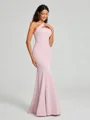 Sheath/Column One-Shoulder Floor-Length Sleeveless Stretch Crepe Bridesmaid Dress