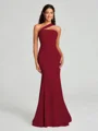 Sheath/Column One-Shoulder Floor-Length Sleeveless Stretch Crepe Bridesmaid Dress