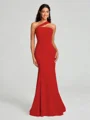 Sheath/Column One-Shoulder Floor-Length Sleeveless Stretch Crepe Bridesmaid Dress