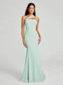Sheath/Column One-Shoulder Floor-Length Sleeveless Stretch Crepe Bridesmaid Dress